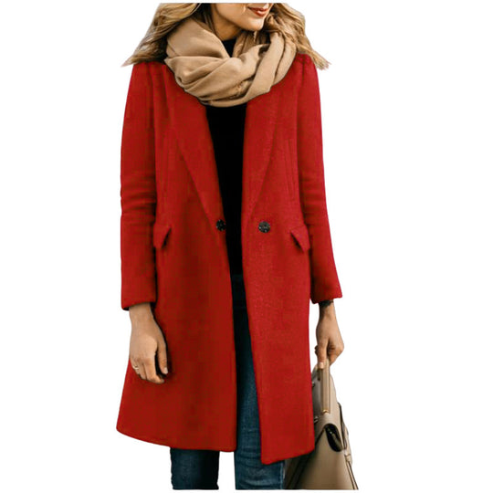 Damen eleganter Mantel mit körperbetontem Schnitt EB