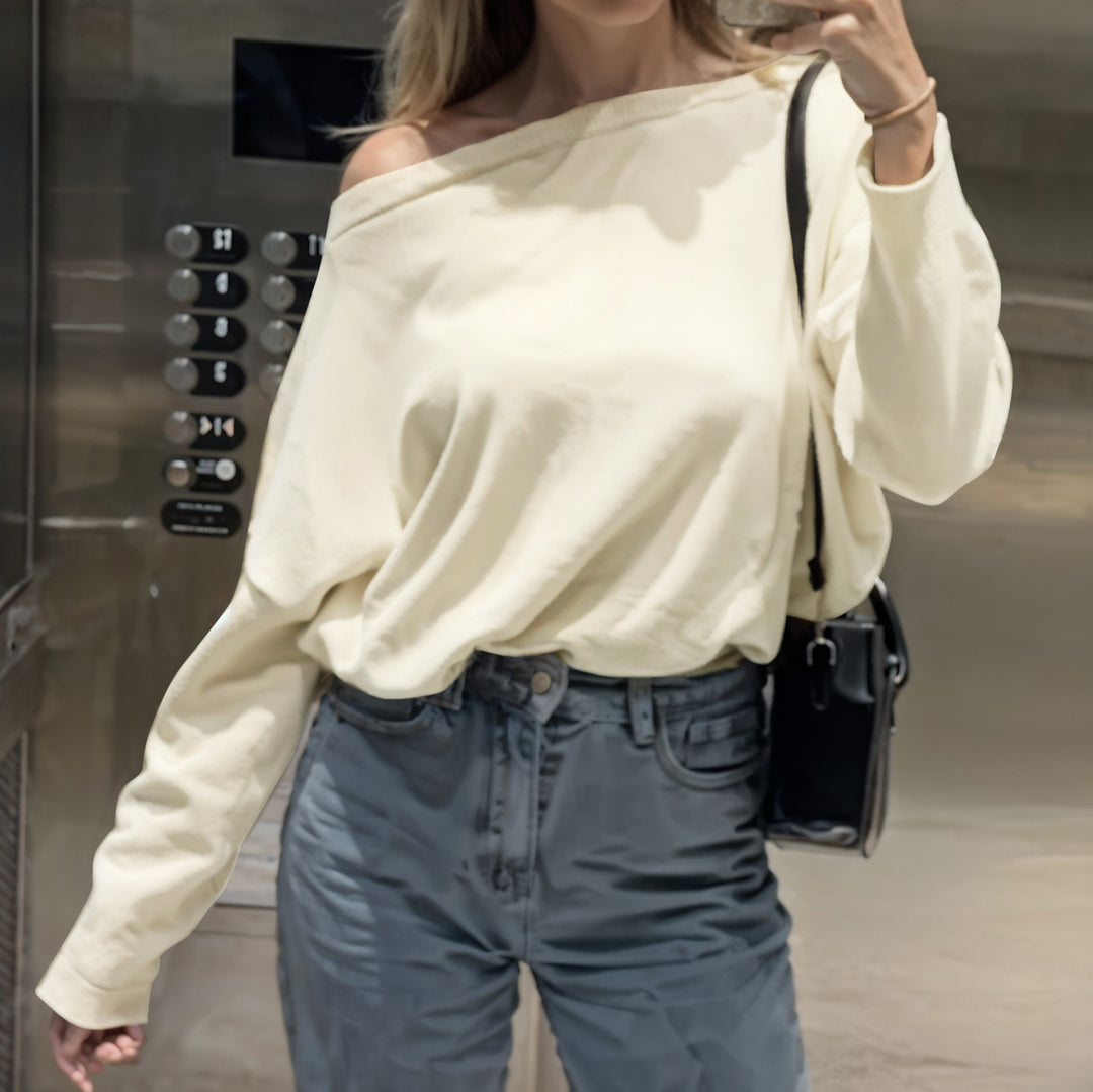 Damen Off-Shoulder Sweatshirt EB