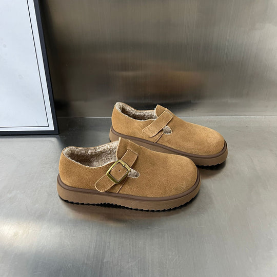 Damen Gemütliche Clogs mit warmem Innenfutter und praktischem Schnallenverschluss EB