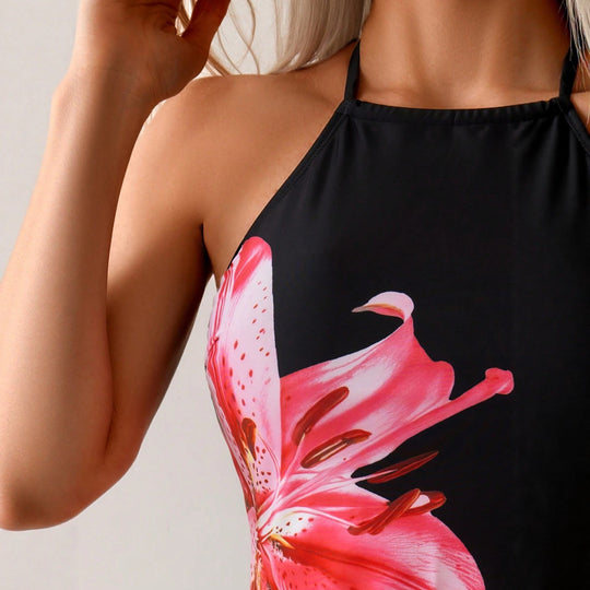 Damen Badeset mit floralem Design und regulierbarem Schnitt EB
