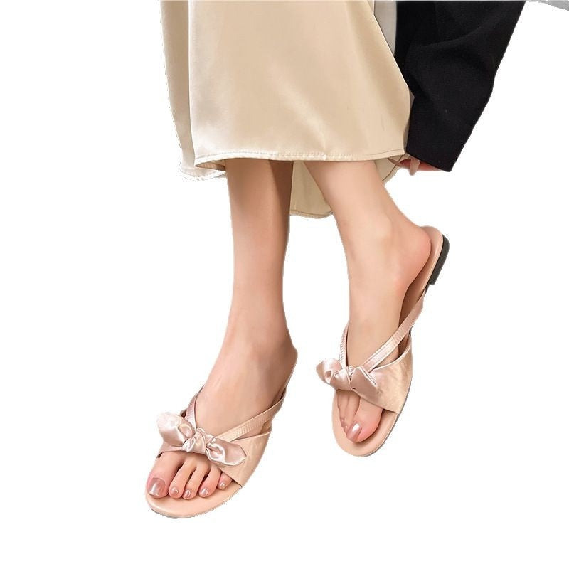 Damen Komfortable Zehentrenner mit elegantem Schleifen-Detail EB