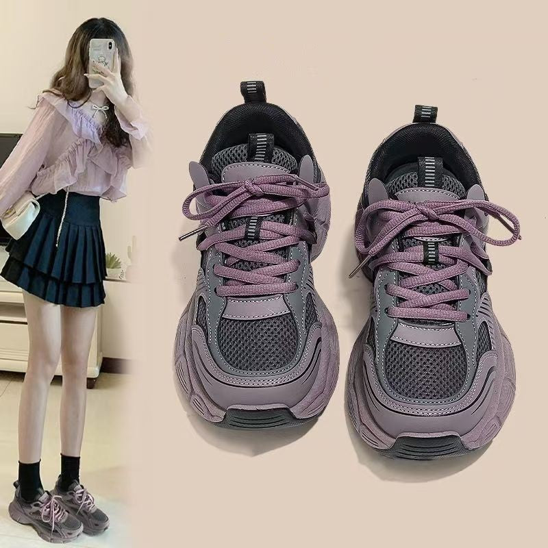 Damen Sportliche Mesh-Sneaker mit ergonomischer Sohle und modischen Akzenten EB