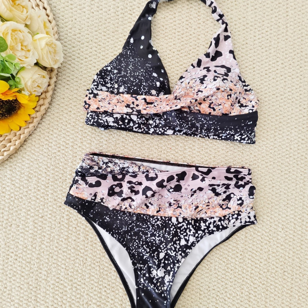 Damen Bikini-Set mit trendigem Animal-Print und modischem Schleifen-Detail EB
