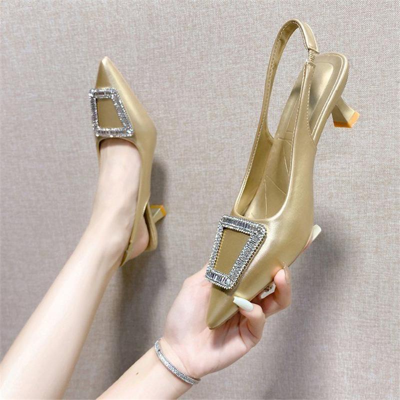 Damen elegante Slingback-Pumps mit modischem Absatz EB