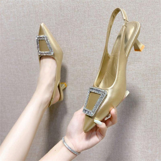 Damen elegante Slingback-Pumps mit modischem Absatz EB