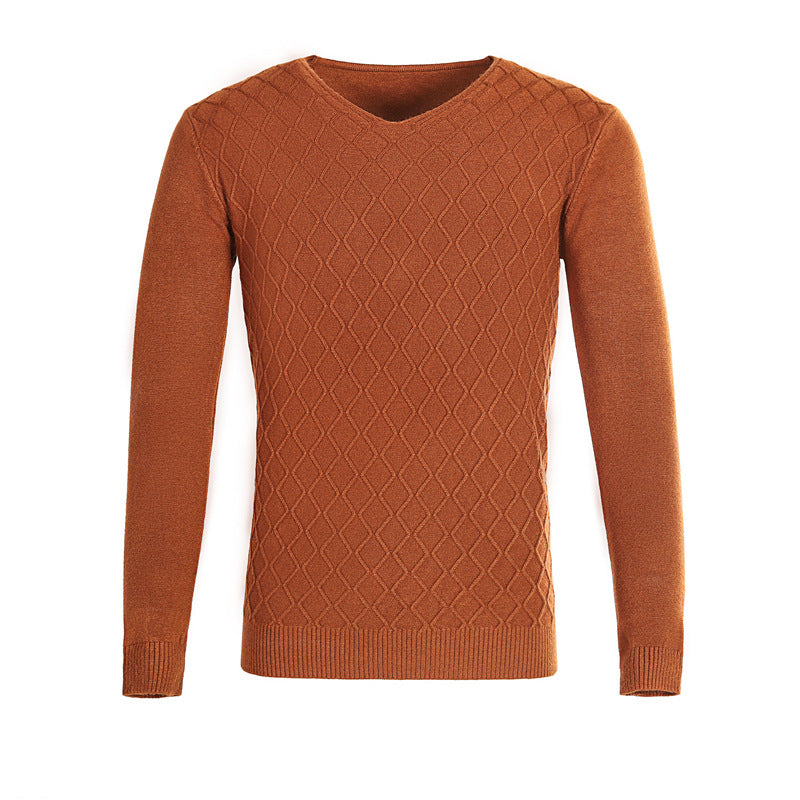 Herren V-Ausschnitt Pullover mit Strukturmuster EB