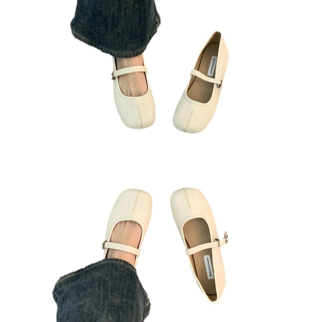 Damen Ballerinas mit verstellbarem Riemen und dekorativen Details EB