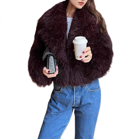 Damen Kunstfellmantel im modischen Oversized-Schnitt EB
