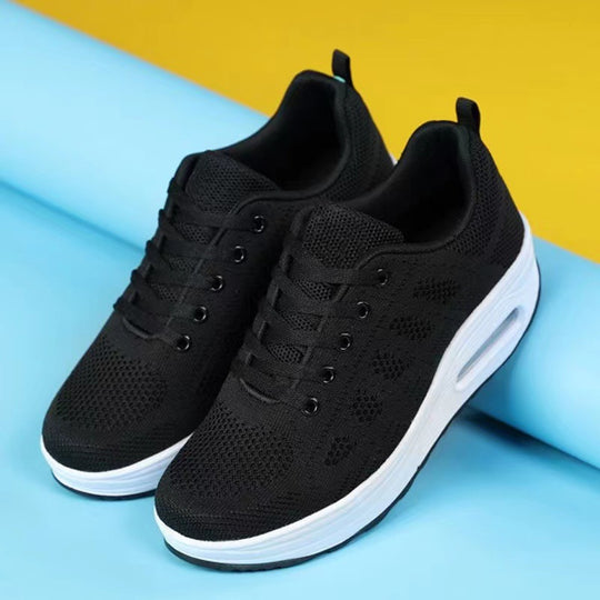 Damen Sportliche Sneakers mit Luftpolstersohle und atmungsaktiver Obermaterialstruktur EB