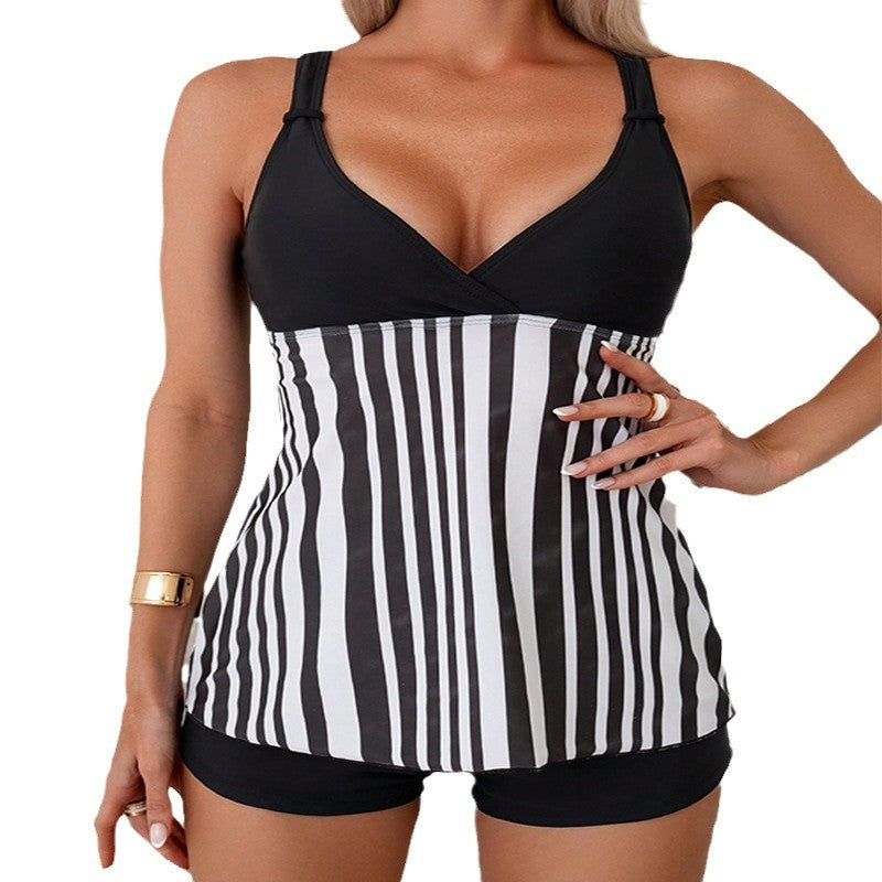 Damen Badeanzug mit gestreiftem Design EB