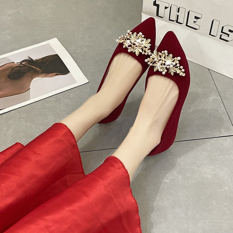 Damen elegante Ballerinas mit glamourösem Schleifen- und Strassakzent EB