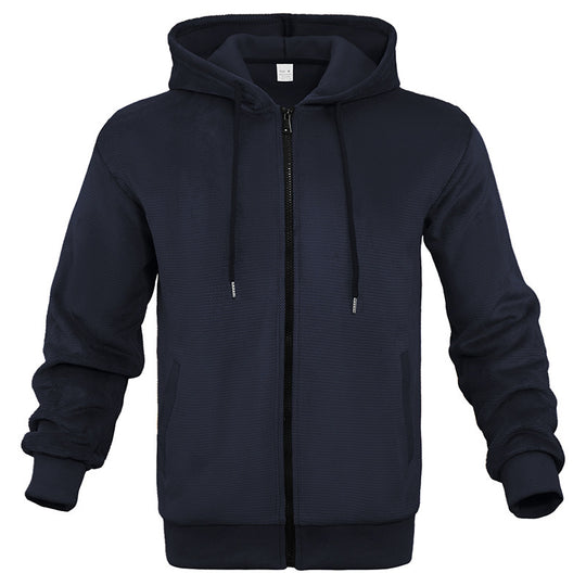 Herren sportlicher Zip-Hoodie aus atmungsaktivem Material mit Taschen EB
