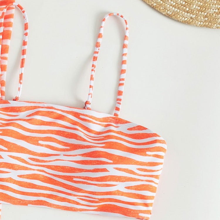 Damen Buntes Crop-Top und Rock Set EB
