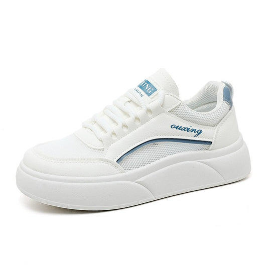 Damen trendige Plateau Sneakers mit atmungsaktiver Mesh-Oberfläche und dämpfendem Sohlenprofil EB