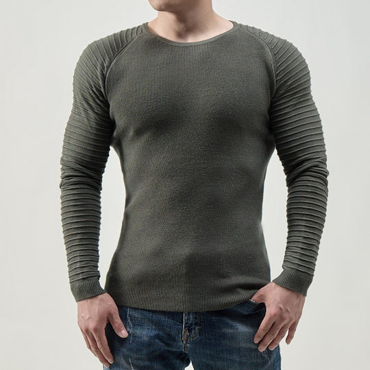Herren Strickpullover mit strukturiertem Raglanärmel und modernem Schnitt EB