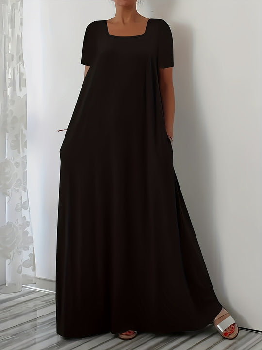 Damen Maxikleid mit weitem Schnitt und praktischen Taschen EB