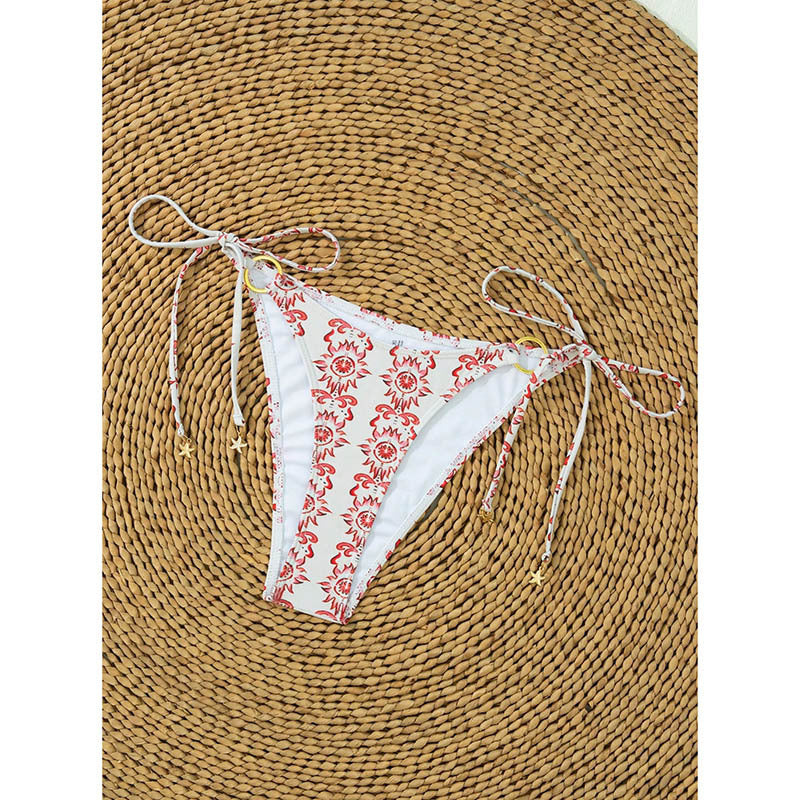 Damen Triangel-Bikini mit goldenen Ringdetails EB