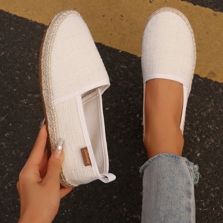 Damen  atmungsaktive Strick-Espadrilles mit geflochtener Jute-Sohle und flexiblem Memory-Fußbett EB