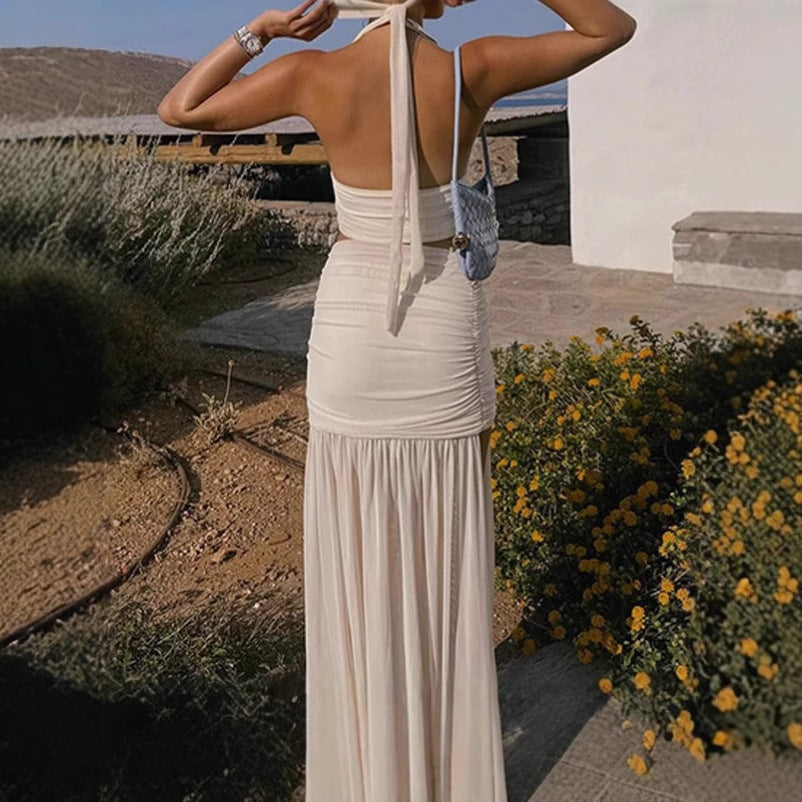 Damen Crop-Top und Hochgeschlossenes Rock-Set EB