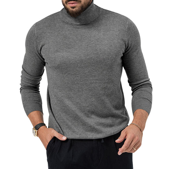 Herren Eleganter Rollkragenpullover aus weichem Strickstoff EB