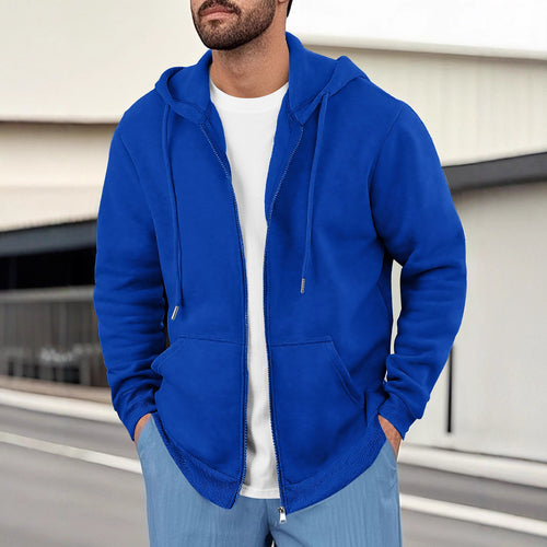 Herren lässige Kapuzenjacke mit atmungsaktivem Sweatstoff und praktischen Taschen EB