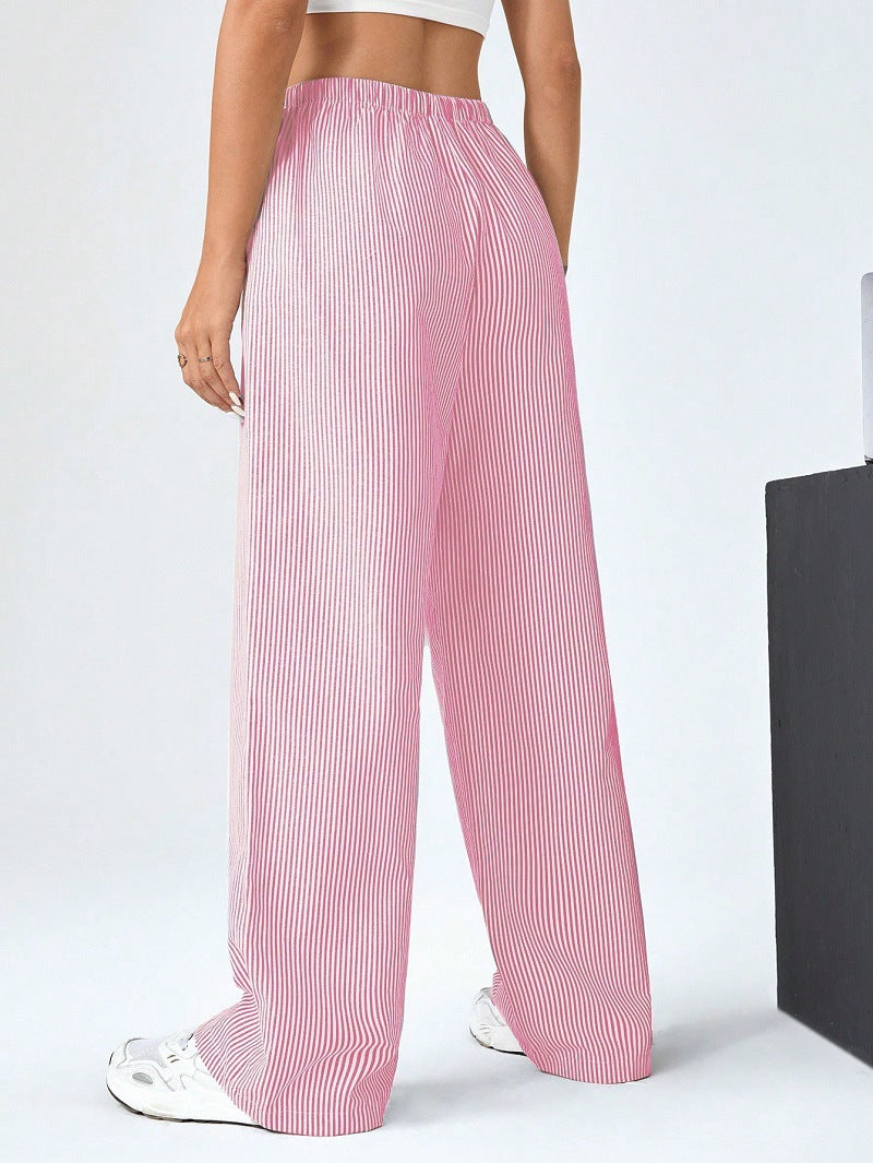 Damen weite Freizeithose mit elastischem Bund und seitlichen Taschen EB