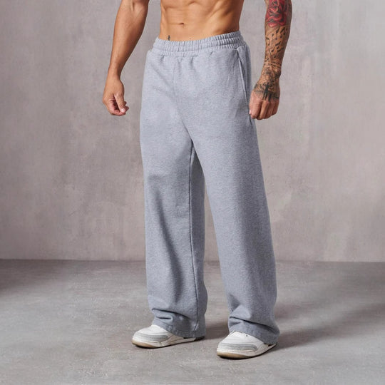Herren nan lockere Fleece-Jogginghose mit elastischem Bund und geradem Schnitt EB