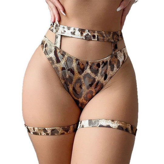 Damen Hochgeschnittener Bikini mit verstellbaren Bindungen EB