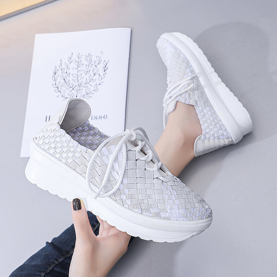 Damen Freizeit-Sneaker mit modernem geflochtenem Design und komfortabler Sohle EB
