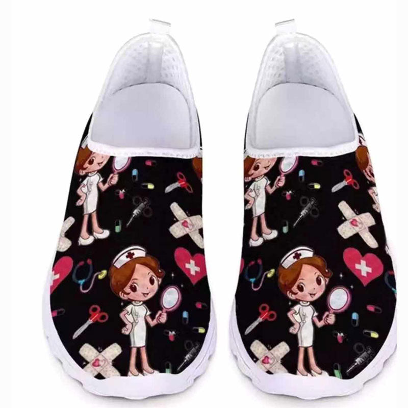 Damen Slip-On Freizeitschuhe mit farbenfrohem Design und atmungsaktiver Oberseite EB
