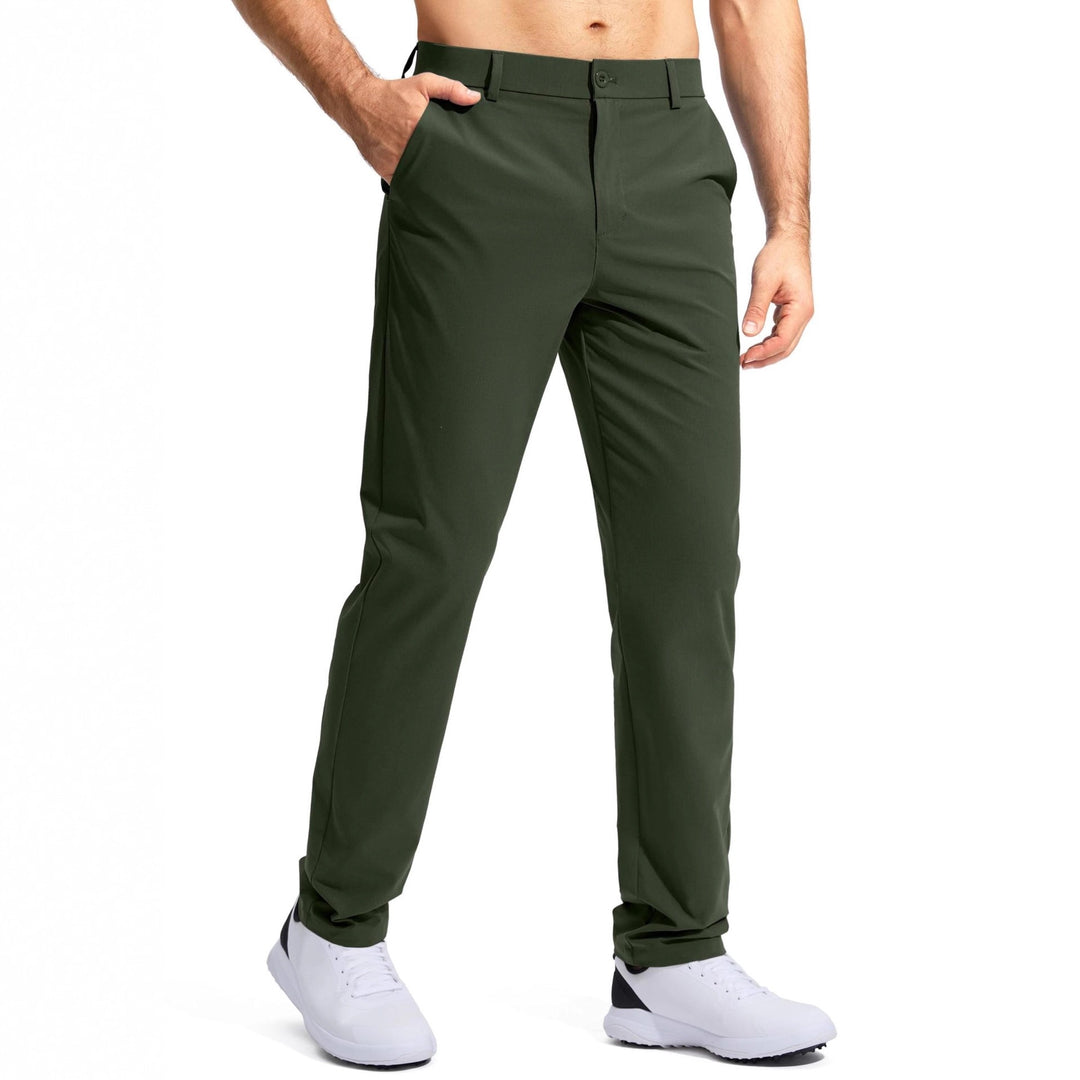 Herren nan elastische Golftwill-Hose mit geradem Schnitt, knitterfreiem Material und verdeckter Reißverschlusstasche EB