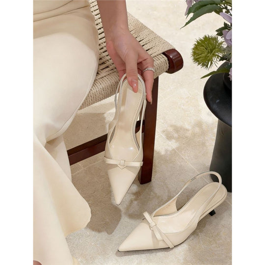 Damen elegante Slingback-Pumps mit zarter Schleifenapplikation EB