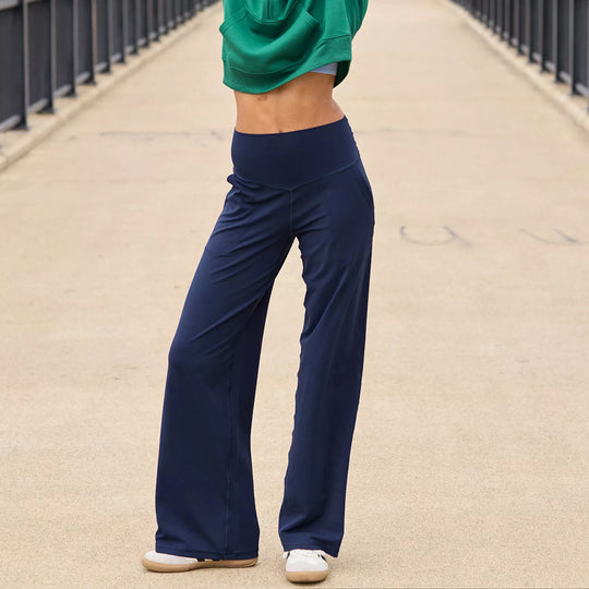 Damen Sportliche Palazzo-Hose mit hohem Bund und komfortablem Schnitt EB