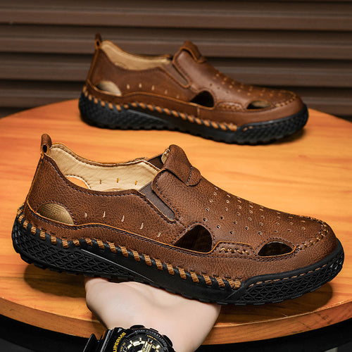 Herren atmungsaktive Leder Sandalen EB