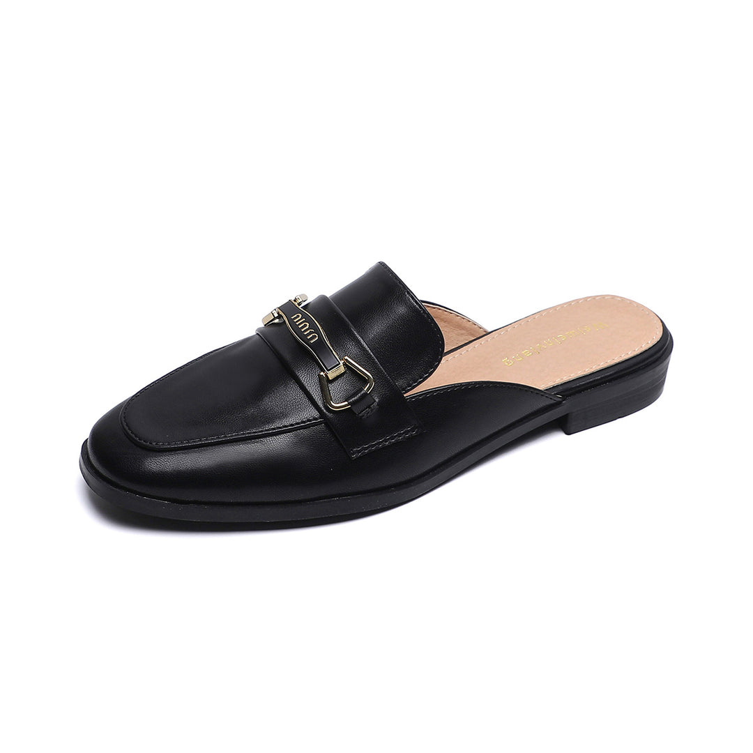 Damen Mokassin-Mules mit elegantem Schnallenakzent und hochwertigem Leder EB
