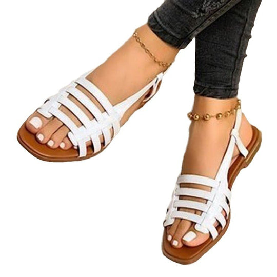 Damen elegantes Sandalendesign mit atmungsaktiven Riemen und komfortabler Profilsohle EB