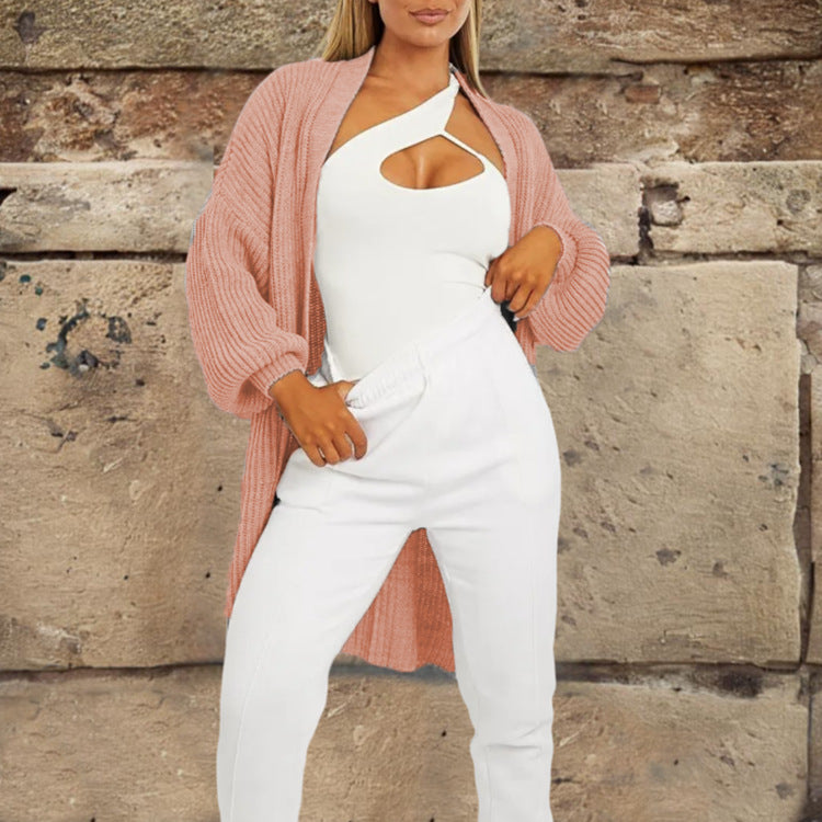 Damen gemütlicher Strickcardigan mit großzügigen Taschen EB