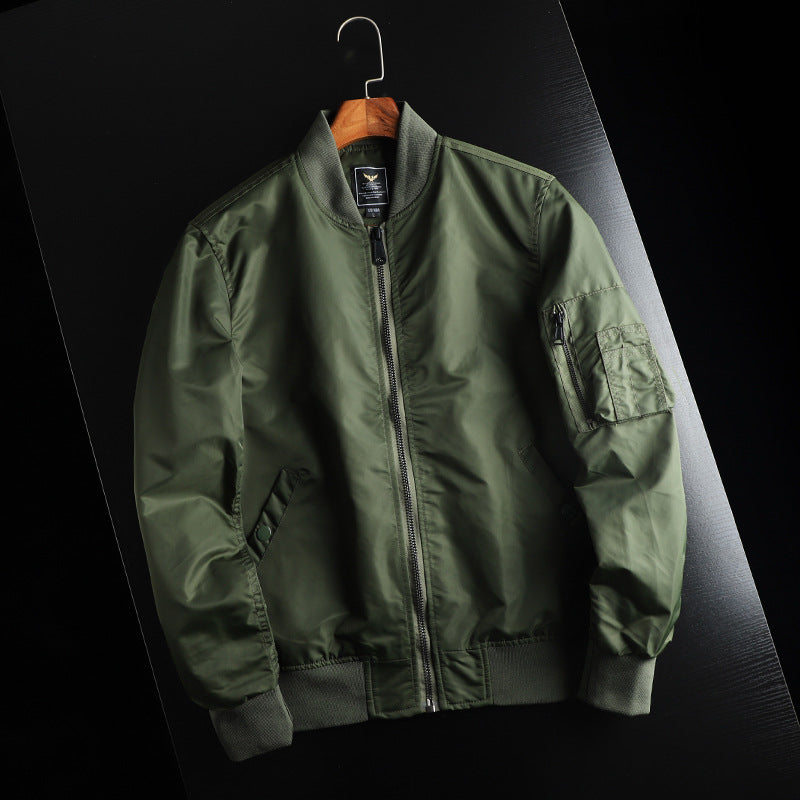 Herren  windabweisende Nylon-Bomberjacke im MA-1 Stil mit Ärmeltasche und gerippten Bündchen EB
