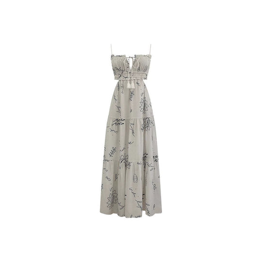 Damen Maxikleid mit verspieltem Cut-Out-Design und dekorativem Kordelzug EB