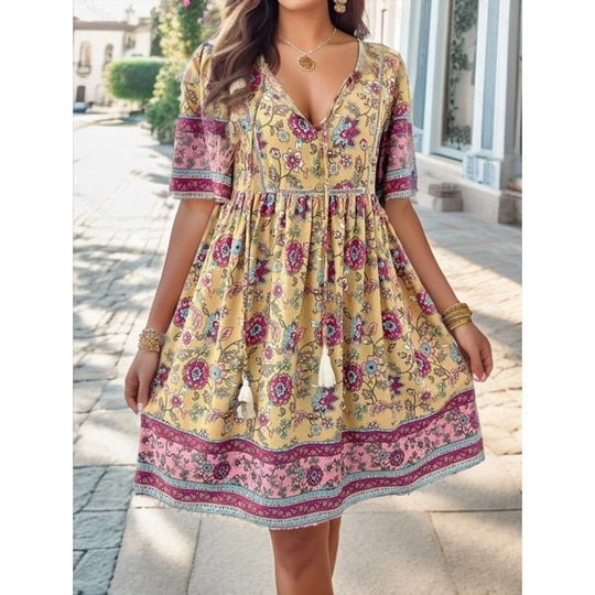 Damen Blühendes Sommerkleid mit Volant EB