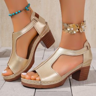 Damen Komfortable Offene Sandalen mit modischen Cut-Outs EB