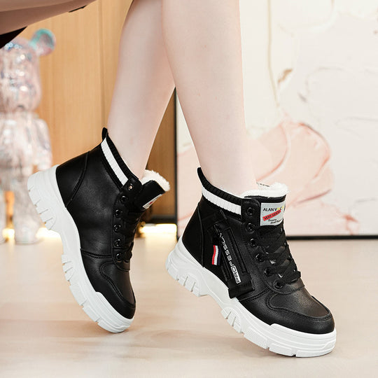 Damen modische Winterstiefel mit kuscheligem Innenfutter und robustem Profil EB