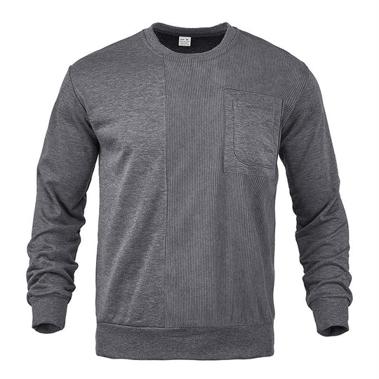 Herren stylisches Sweatshirt mit innovativer Textur und praktischer Brusttasche EB