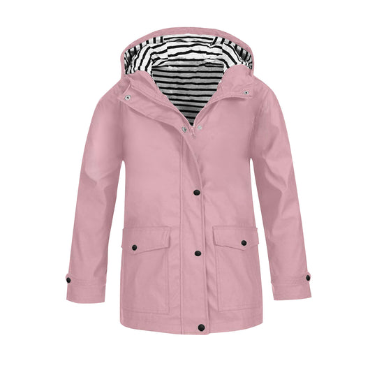 Damen wetterfeste Parkajacke mit praktischen Taschen und verstellbarem Kapuzenkragen EB