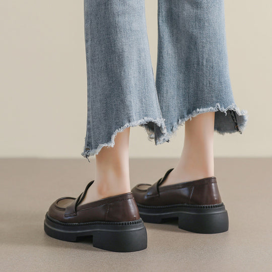 Damen Mokassins mit modischem Plateau und eleganter Schnalle EB