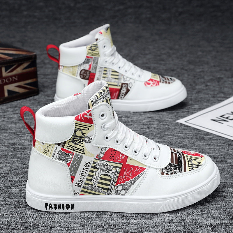 Herren Modische High-Top Sneakers mit einzigartigem Grafikdesign EB