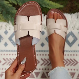 Damen Slipper mit modischem Riemen-Design und bequemer Fußbettung EB