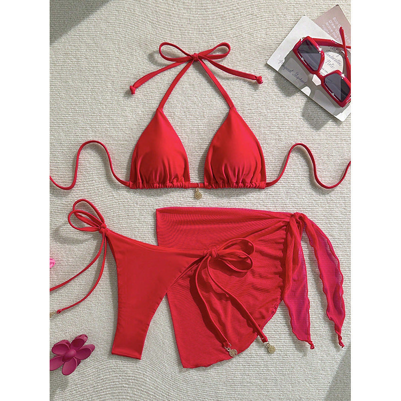 Damen Triangel-Bikini mit seitlichem Wickelrock EB