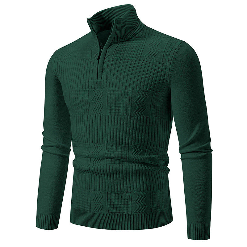 Herren Strickpullover mit modernem Stehkragen und strukturiertem Design EB