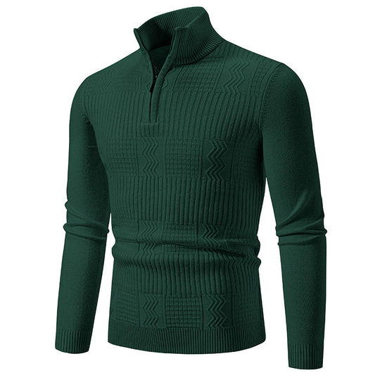 Herren Strickpullover mit modernem Stehkragen und strukturiertem Design EB